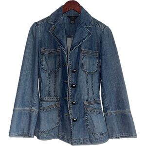 Vintage Banana Republic 100% Cotton Jean Jacket With Knob Buttons